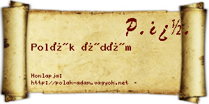 Polák Ádám névjegykártya